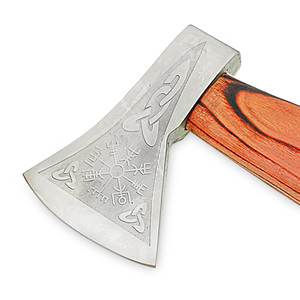 Hacha Tomahawk Industrial de Acero de Damasco de Primera Calidad, Personalizada al por Mayor, Servicio OEM ODM, Mango de Madera, para Campamento al Aire Libre - Product Image 4