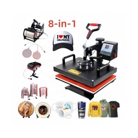 Presse à Chaud Multifonction 8-en-1 12x15 et 15x15 Pouces Combo pour Sublimation sur T-shirts, Tasses, Casquettes et Assiettes