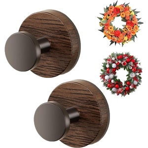 Crochets muraux modernes en noyer noir, patères rondes en bois massif pour suspendre serviettes, sacs et couronnes <span class=keywords><strong>de</strong></span> Noël, décoration d'entrée, lot <span class=keywords><strong>de</strong></span> 4 - Product Image 4