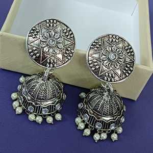 Indian Wholesale Oxidized <b>Earrings</b> Jewelry Kundan Jhumka Jhumki Dangle <b>Drop</b> <b>Earrings</b> Jewellery For Women - Product Image 2