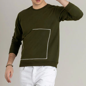 New <b>Men's</b> Winter <b>White</b> Color Crew Neck <b>Fleece</b> Sweatshirt OEM Custom Made High Quality Breathable Eco-Friendly Polyester/Cotton - Product Image 3