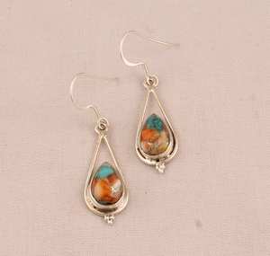 Pendientes de Plata de Ley 925 con Forma de Lágrima, Turquesa de Cobre, Hechos a Mano, para Mujer, Regalo de Boda, para Damas de Honor, a la Moda - Product Image 3