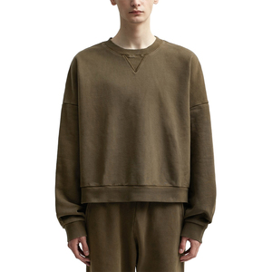 Custom Men's Sweatshirt High Quality 100% Cotton Long Sleeve Neck Embroidered Winter Fleece Custom Logo Hot Sell Wholesale Price - Product Image 3