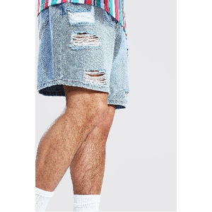 Shorts en jean de mode de rue pour hommes Shorts amples personnalisés Shorts en jean décontractés et respirants pour hommes Service personnalisé à la mode OEM - Product Image 3