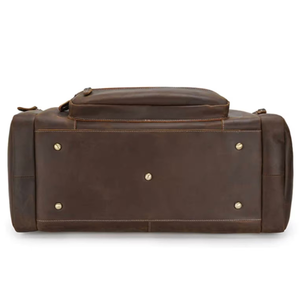 Sac de voyage vintage en cuir pleine fleur, grand sac de week-end avec compartiments latéraux, fait à la main en cuir véritable, fermeture éclair, pour une nuit - Product Image 5