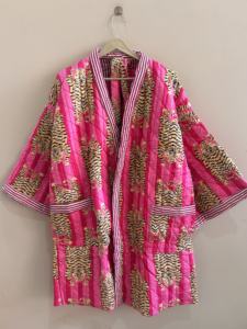 Bata Kimono Reversible Acolchada de Algodón Suave, Bata de Baño Unisex, Chaqueta Larga - Product Image 2