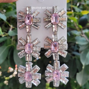 Bijoux fantaisie boucles d'oreilles brodées perlées d'Inde boucles d'oreilles faites à la main pour femmes et filles look classique boucles d'oreilles bohème - Product Image 4