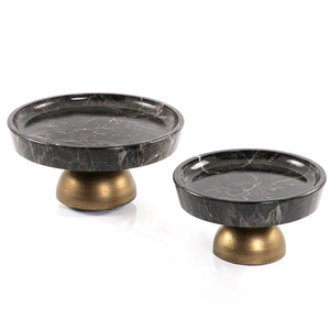 Présentoir à desserts décoratif nickelé fait à la main Set de 2 présentoirs à gâteaux pour mariage, anniversaire, fête. - Product Image 6