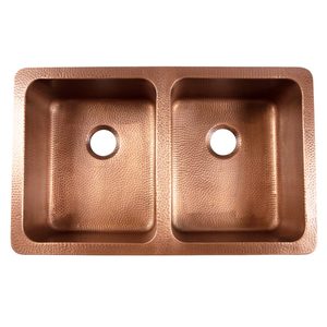 Fregadero de cocina de pared doble de cobre martillado de lujo de granja antigua Lavabo de metal del fabricante directo - Product Image 2