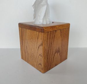 ORGAINS BAMBOO WOODEN PAPER NAPIKA <b>HOLDER</b> Tisuue <b>Holder</b> <b>Remote</b> Organizer for Living Room Dining Table - Product Image 6