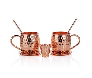 Mayorista de cobre puro Moscow Mule Mug con diseño martillado para Bar Ware Cocktails Vicky Beer Drink Copper Mugs - Product Image 4