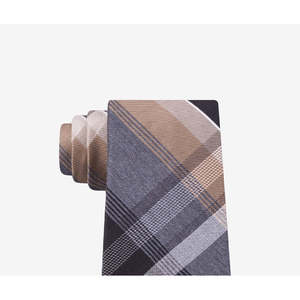 Cravatta slim a quadri da uomo Kenneth Cole Reaction Plazza marrone, taglia regolare, in poliestere - Product Image 2