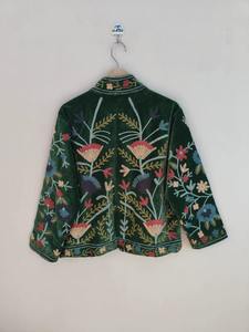 Handmade <b>Velvet</b> Suzani Boho <b>Jacket</b> for <b>Women</b> Colorful Embroidered Short Coat with Bohemian Style and Casual Comfort - Product Image 3