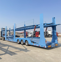 Semi-remorque porte-voitures à double étage, robuste, 2 essieux, haute capacité, plus de 3001 kg |   Remorque de transport automobile pour l'expédition de véhicules