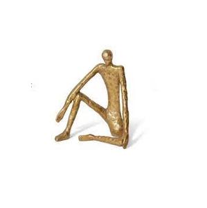 Venta caliente estilo moderno aluminio fundido hombre sentado estatuilla escultura sólido pisapapeles mejores precios - Product Image 5