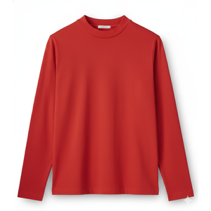 Camiseta de Manga Larga con Cuello Alto para Hombre en Algodón Suave Premium, Color Sólido Minimalista, Top Básico, Impresión de Logotipo Personalizado, Camiseta al por Mayor - Product Image 2