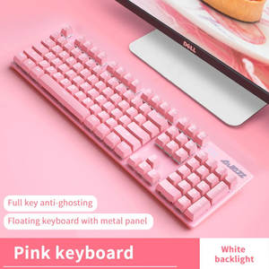 Teclado Mecánico con Cable de 104 Teclas, Color Rosa, Retroiluminación LED, Funcionamiento por Membrana, Idioma Inglés, Uso en Juegos, Compatible con Computadoras - Product Image 4