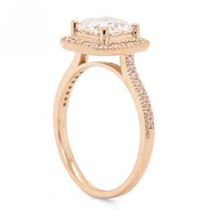 แหวนเงินสเตอร์ลิง925ประดับเพชรสีโรสโกลด์14K สำหรับผู้ชายแหวนดีไซน์หรูประดับเบาะตัดเพชรแบบกำหนดเอง - Product Image 4