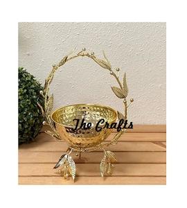 Cuenco de postre para servir de color dorado de aluminio con cuenco de dátiles de chocolate de la mejor calidad para uso doméstico - Product Image 5