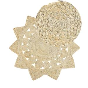 Natural Handwoven <b>Jute</b> Leaf Shape Floor Rug Eco Friendly Braided Area Carpet for Living Room Bedroom Hall Home Decor - Product Image 4