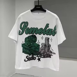 2025เสื้อยืดคอลูกเรือผ้าฝ้ายคุณภาพสูงสไตล์ลำลองของผู้ชาย100% คอลูกเรือผ้าฝ้ายออกแบบได้ตามที่ต้องการ - Product Image 1