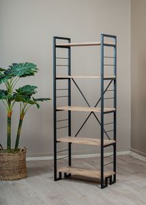 Estantería Moderna Portátil de 5 Niveles para Sala de Estar con Tablero de Partículas y Patas Metálicas, Organizador de Muebles para el Hogar - Product Image 2