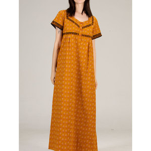 Camisón Maxi Holgado de Algodón para Mujer Evolve, Ropa de Dormir Cómoda y Tejida con Elegante Cuello en V con Botones, Suave y Confortable - Product Image 5