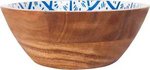 Prix de gros Saladier en bois multicolore Fancy Top Quality Wooden Enamel Printed Round Bowl pour ustensiles de cuisine - Product Image 4