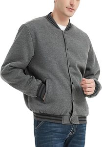 Wholesale Lightweight Men's <b>Plus</b> <b>Size</b> Custom Varsity <b>Jackets</b> Canvas Stand Collar Front Logo Customizable OEM Winter - Product Image 6