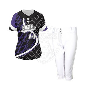 Jersey de softbol estilo equipo para mujeres con ventilación lateral uniforme de softbol de moda con estilo con cuello en V - Product Image 5