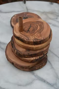 Sous-verres en noyer Fourniture en gros de sous-verres en bois naturel modernes fabriqués à la main par Crescent Crafts - Product Image 4