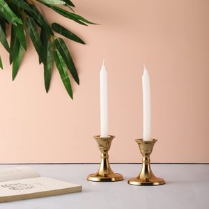 Juego de Portavelas de Metal Dorado IBS de la Mejor Calidad, 2 Piezas, Hechos a Mano, Resistentes al Calor, Forma de Pilar, MOQ Bajo, Entrega Rápida para Decoración del Hogar - Product Image 5