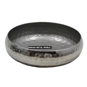 Bol décoratif de table design de luxe doux bol martelé en métal argenté de qualité supérieure occasion de mariage au prix le plus bas - Product Image 1