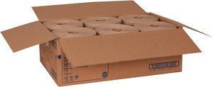 Serviettes en papier en rouleau Tork Universal Natural Hardwound, marron, 1 pli, 800 pieds/rouleau, 6 rouleaux/boîte (RK8002) - Product Image 4