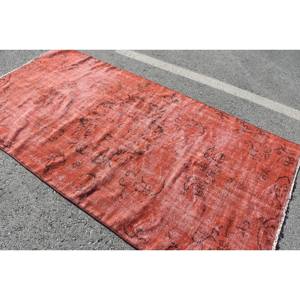 Tapis en Laine Patchwork Orange Vintage 4.4X8.5 ft Classique Turc Grande Surface Rectangle Couloir Design Tabriz Latex pour Décoration de Chambre - Product Image 2