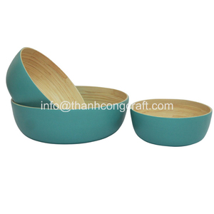 Grand bol à salade en bambou pour fruits, ustensiles de cuisine faits à la main par un fabricant vietnamien, bols jetables - Product Image 5