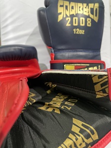 Nouveaux gants de boxe en cuir rouge et bleu, gants de boxe d'entraînement personnalisés et gants de boxe en cuir de poinçonnage pour Boxeo - Product Image 5