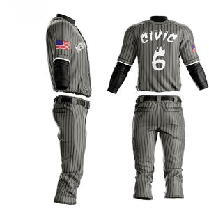 Uniforme de béisbol personalizado de alta calidad Unisex secado rápido transpirable 100% poliéster impresión Digital botón completo conjunto combinado ropa deportiva - Product Image 2