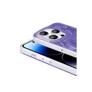 Coque en silicone motif peint violet compatible MagSafe pour iPhone 14 Pro Max 14 Plus - Givré électroplaqué spécial - Product Image 5