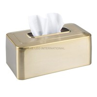 Boîte à mouchoirs rectangulaire en acier inoxydable et laiton, design floral brillant et poli, accessoires de salle de bain, autres décorations pour la maison