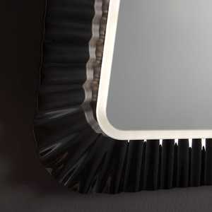 Reversible Installation 94x68 LED Mirror with Black Fused Glass <b>Frame</b> - Product Image 4
