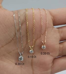 Collier solitaire moissanite collier en diamant de laboratoire pendentif bijoux personnalisés cadeau parfait pour elle - Product Image 3