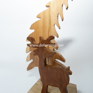 Árbol de Navidad decorativo con ciervos Artesanías de madera hechas a mano para árbol de Navidad Decoración del hogar - Product Image 6