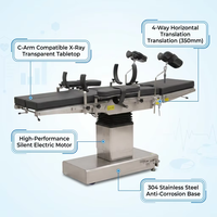 Table d'opération chirurgicale électrique CH-T200 à quatre commandes, translation longitudinale, en acier inoxydable 304, table de bloc opératoire pour radiographie
