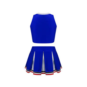Uniforme de cheerleading unisexe personnalisé OEM de haute qualité, vêtements d'équipe pour femmes avec ensembles de strass, vente en gros, spandex/polyester 180g - Product Image 2