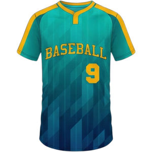 Conjuntos de Camisetas de Béisbol Personalizadas con Botones Estampadas por Sublimación para Hombre, 100% Poliéster, Secado Rápido y Transpirable, Peso de la Tela 300g - Product Image 1