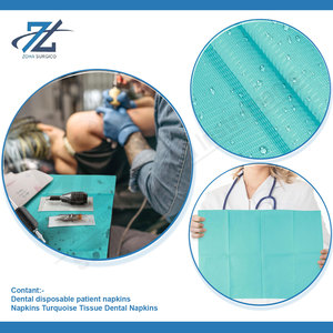 Turquoise <b>Disposable</b> Dental Napkins & <b>Bibs</b> 125 Pack Manual Fleece Material A+ Grade Quality Manufacturer Pakistan - Product Image 4