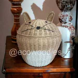 Panier de rangement pour chambre d'enfant en rotin fait main de haute qualité en forme d'animal Décoration de chambre d'enfant bohème - Product Image 4