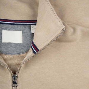 Pull-over en polaire personnalisé Sweat-shirt à fermeture éclair pour hommes 100% sweat-shirts à fermeture éclair en coton biologique Sweat-shirt à fermeture éclair écologique - Product Image 4
