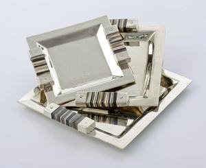 Bandeja Rectangular para Servir, Superficie Martillada Hecha a Mano, Ovalada de Acero Inoxidable para Bodas, Diwali, Cuadrado Rectangular, Novedad - Product Image 3